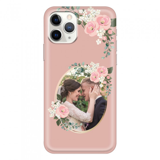 APPLE - iPhone 11 Pro - Soft Clear Case - Pink Floral Mirror Photo
