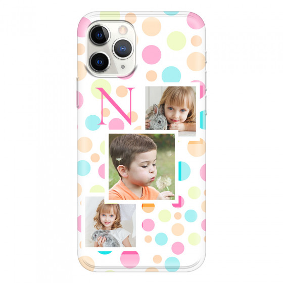 APPLE - iPhone 11 Pro Max - Soft Clear Case - Cute Dots Initial