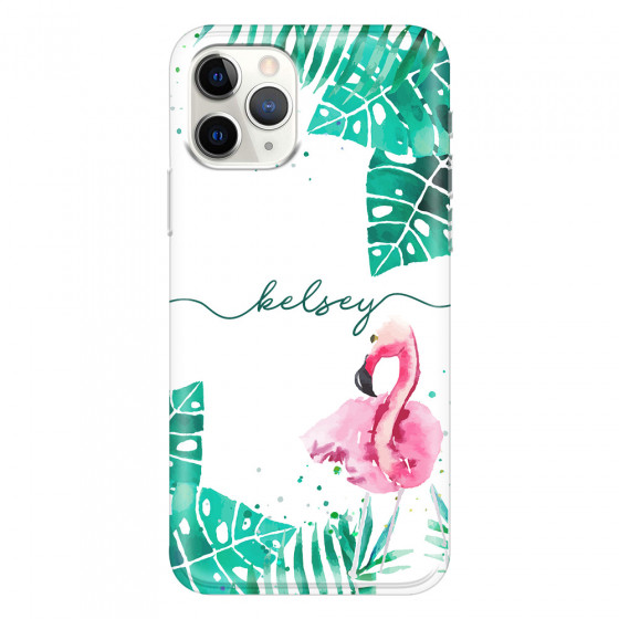 APPLE - iPhone 11 Pro Max - Soft Clear Case - Flamingo Watercolor