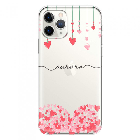 APPLE - iPhone 11 Pro Max - Soft Clear Case - Love Hearts Strings