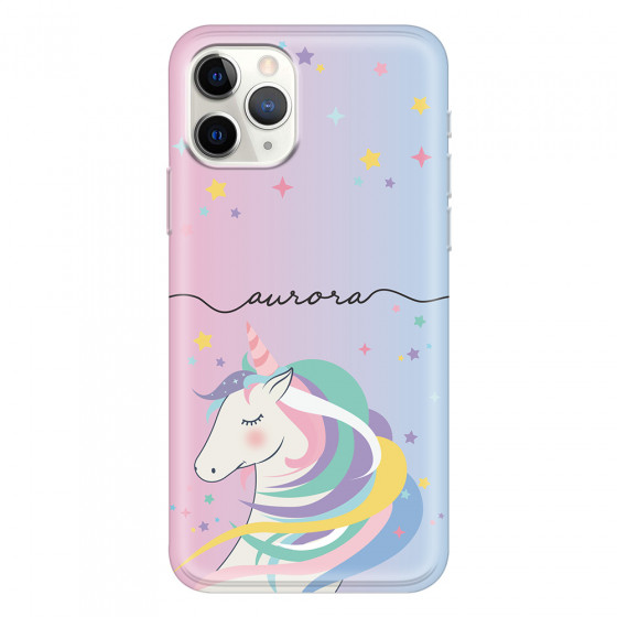 APPLE - iPhone 11 Pro Max - Soft Clear Case - Pink Unicorn Handwritten