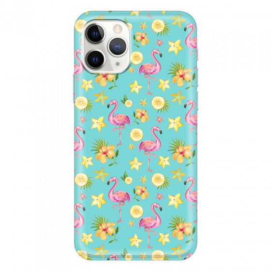 APPLE - iPhone 11 Pro Max - Soft Clear Case - Tropical Flamingo I