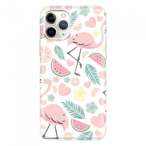 APPLE - iPhone 11 Pro Max - Soft Clear Case - Tropical Flamingo III