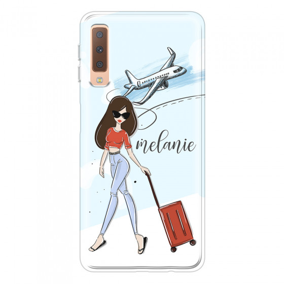 SAMSUNG - Galaxy A7 2018 - Soft Clear Case - Travelers Duo Brunette