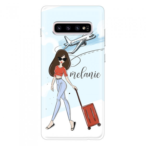 SAMSUNG - Galaxy S10 - Soft Clear Case - Travelers Duo Brunette