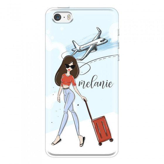 APPLE - iPhone 5S/SE - Soft Clear Case - Travelers Duo Brunette