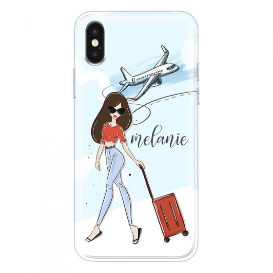 APPLE - iPhone XS Max - Soft Clear Case - Travelers Duo Brunette