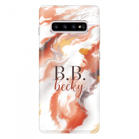 SAMSUNG - Galaxy S10 - Soft Clear Case - Streamflow Autumn Passion