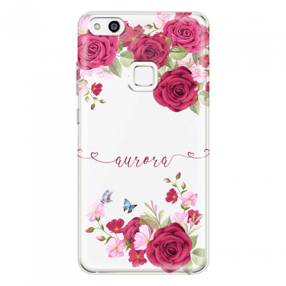 HUAWEI - P10 Lite - Soft Clear Case - Rose Garden with Monogram