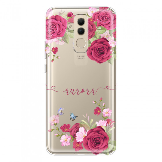 HUAWEI - Mate 20 Lite - Soft Clear Case - Rose Garden with Monogram