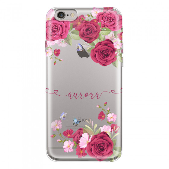 APPLE - iPhone 6S - Soft Clear Case - Rose Garden with Monogram