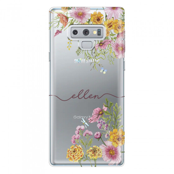 SAMSUNG - Galaxy Note 9 - Soft Clear Case - Meadow Garden with Monogram