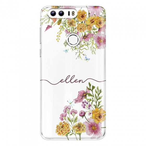 HONOR - Honor 8 - Soft Clear Case - Meadow Garden with Monogram