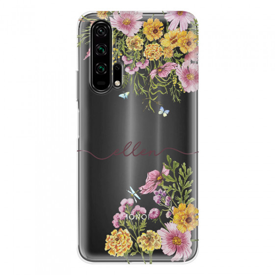 HONOR - Honor 20 Pro - Soft Clear Case - Meadow Garden with Monogram
