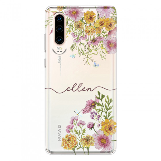 HUAWEI - P30 - Soft Clear Case - Meadow Garden with Monogram
