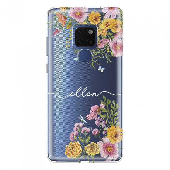 HUAWEI - Mate 20 - Soft Clear Case - Meadow Garden with Monogram