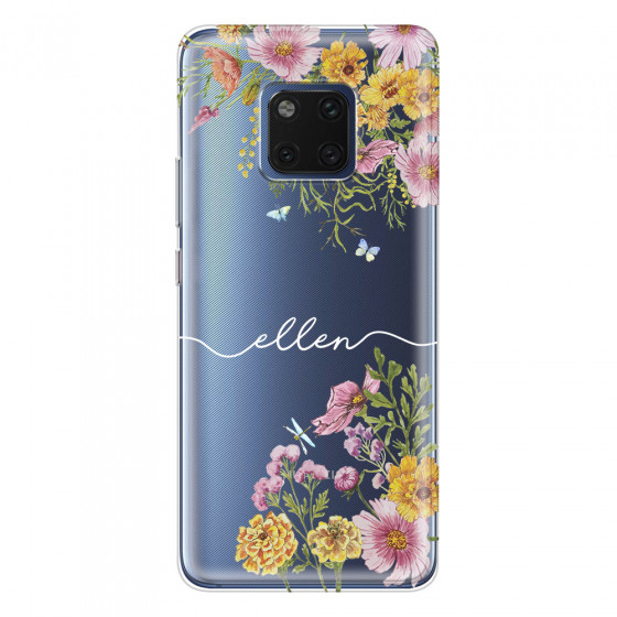 HUAWEI - Mate 20 Pro - Soft Clear Case - Meadow Garden with Monogram