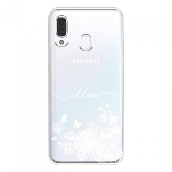 SAMSUNG - Galaxy A40 - Soft Clear Case - Handwritten White Lace