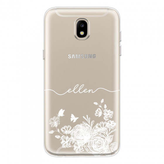 SAMSUNG - Galaxy J3 2017 - Soft Clear Case - Handwritten White Lace