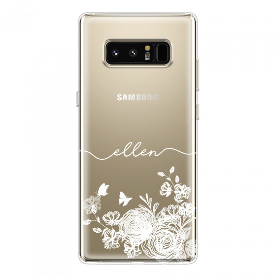 SAMSUNG - Galaxy Note 8 - Soft Clear Case - Handwritten White Lace