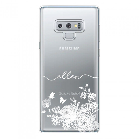 SAMSUNG - Galaxy Note 9 - Soft Clear Case - Handwritten White Lace