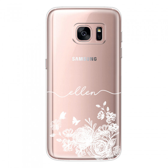 SAMSUNG - Galaxy S7 - Soft Clear Case - Handwritten White Lace
