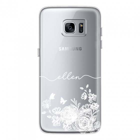 SAMSUNG - Galaxy S7 Edge - Soft Clear Case - Handwritten White Lace