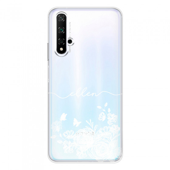 HONOR - Honor 20 - Soft Clear Case - Handwritten White Lace