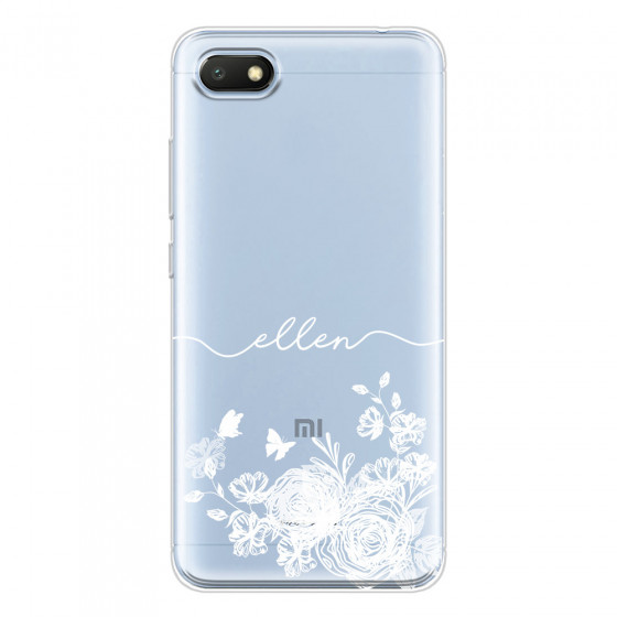 XIAOMI - Redmi 6A - Soft Clear Case - Handwritten White Lace