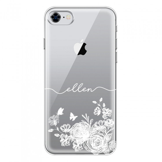 APPLE - iPhone 8 - Soft Clear Case - Handwritten White Lace