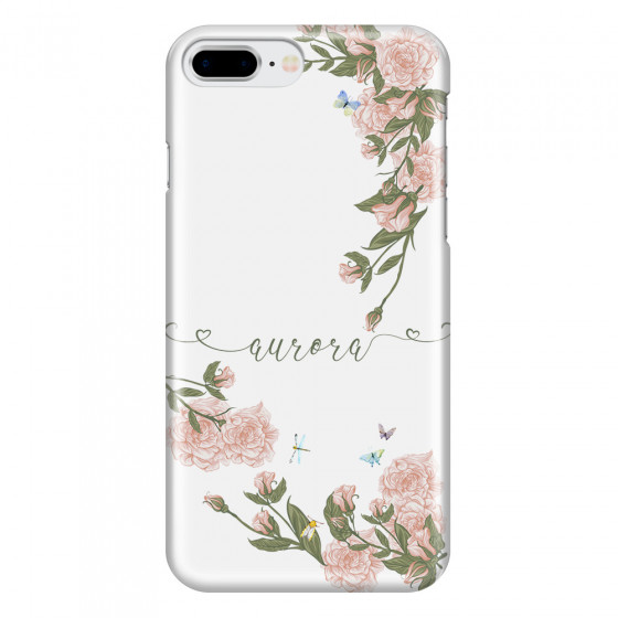 APPLE - iPhone 8 Plus - 3D Snap Case - Pink Rose Garden with Monogram