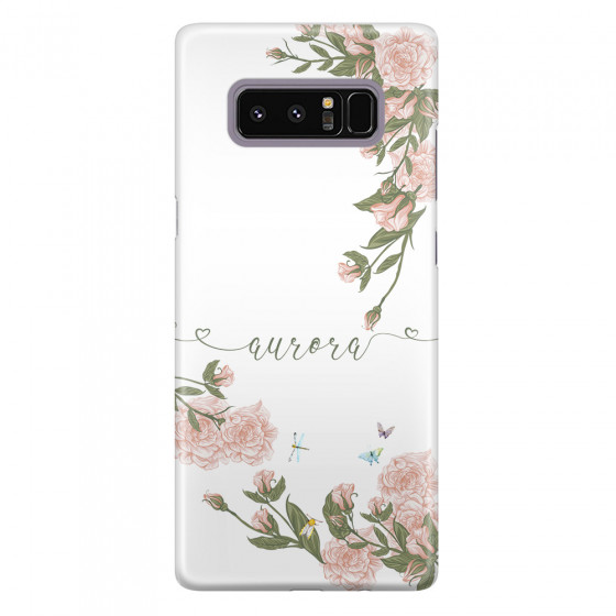 SAMSUNG - Galaxy Note 8 - 3D Snap Case - Pink Rose Garden with Monogram
