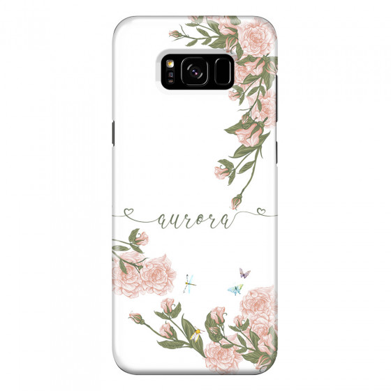 SAMSUNG - Galaxy S8 Plus - 3D Snap Case - Pink Rose Garden with Monogram