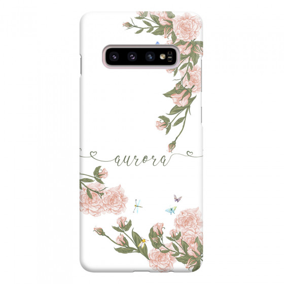 SAMSUNG - Galaxy S10 Plus - 3D Snap Case - Pink Rose Garden with Monogram