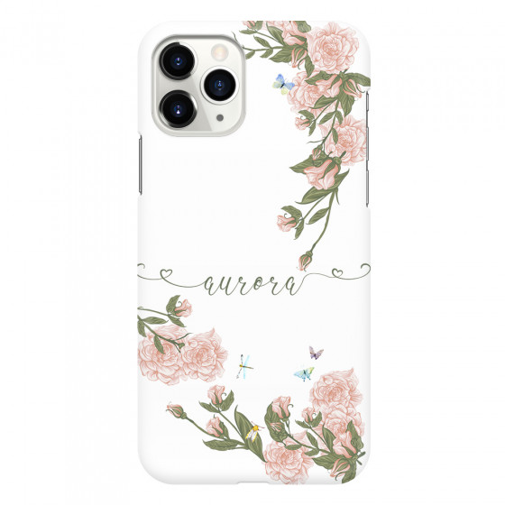 APPLE - iPhone 11 Pro - 3D Snap Case - Pink Rose Garden with Monogram