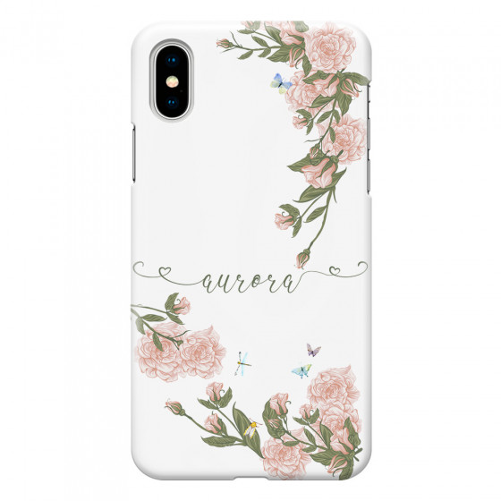 APPLE - iPhone X - 3D Snap Case - Pink Rose Garden with Monogram