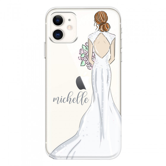 APPLE - iPhone 11 - Soft Clear Case - Bride To Be Redhead Dark