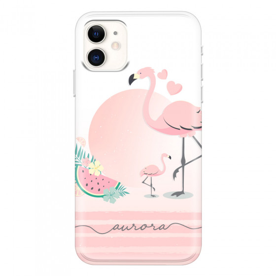 APPLE - iPhone 11 - Soft Clear Case - Flamingo Vibes Handwritten