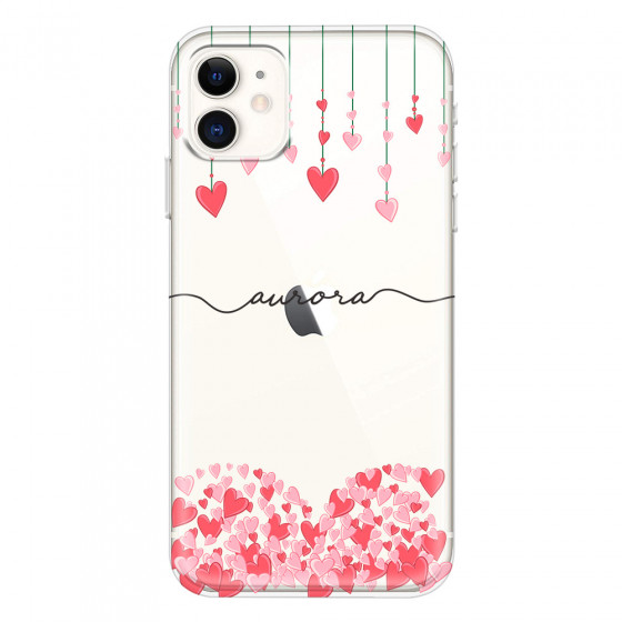 APPLE - iPhone 11 - Soft Clear Case - Love Hearts Strings