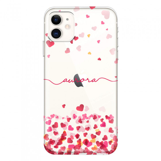 APPLE - iPhone 11 - Soft Clear Case - Scattered Hearts