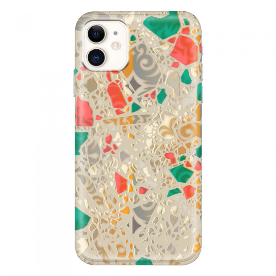 APPLE - iPhone 11 - Soft Clear Case - Terrazzo Design Gold