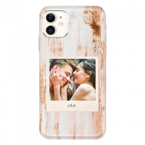 APPLE - iPhone 11 - Soft Clear Case - Wooden Polaroid