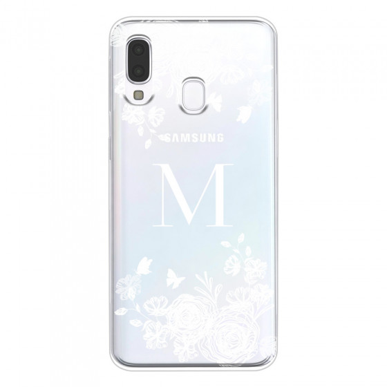 SAMSUNG - Galaxy A40 - Soft Clear Case - White Lace Monogram