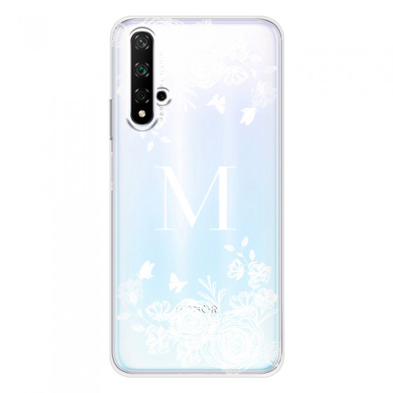 HONOR - Honor 20 - Soft Clear Case - White Lace Monogram
