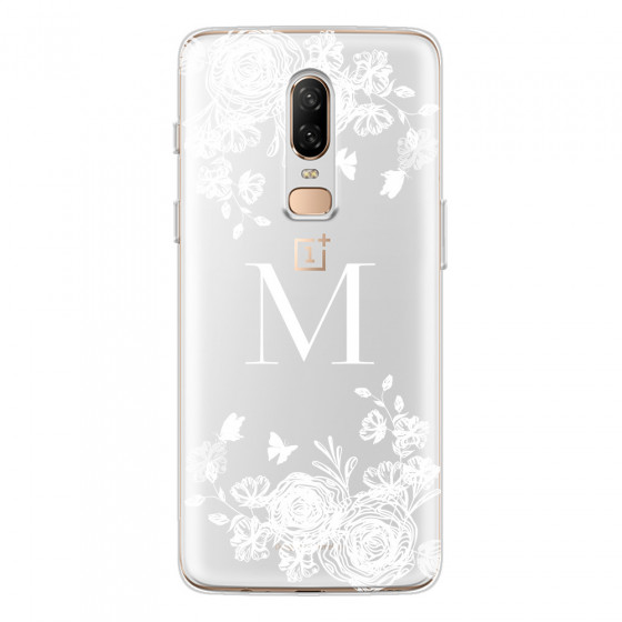 ONEPLUS - OnePlus 6 - Soft Clear Case - White Lace Monogram