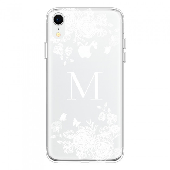 APPLE - iPhone XR - Soft Clear Case - White Lace Monogram