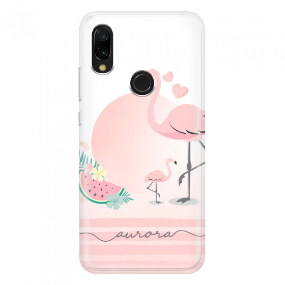 XIAOMI - Redmi 7 - Soft Clear Case - Flamingo Vibes Handwritten