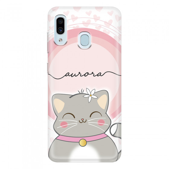 SAMSUNG - Galaxy A20 / A30 - Soft Clear Case - Kitten Handwritten