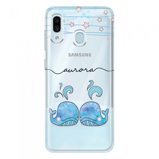 SAMSUNG - Galaxy A20 / A30 - Soft Clear Case - Little Whales