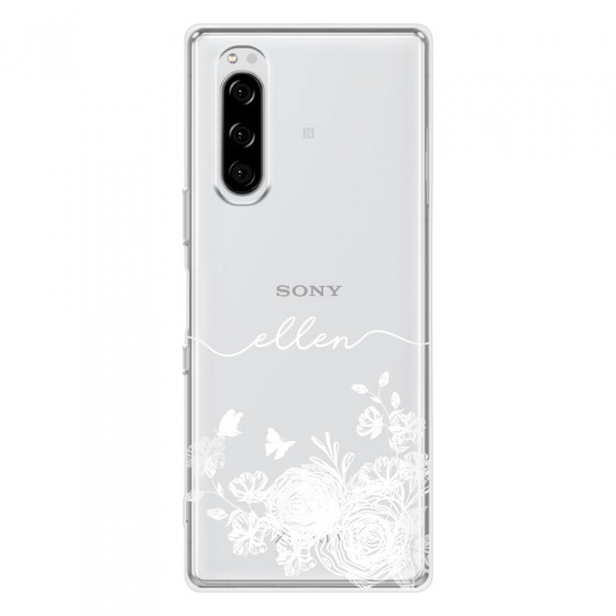 SONY - Sony Xperia 5 - Soft Clear Case - Handwritten White Lace